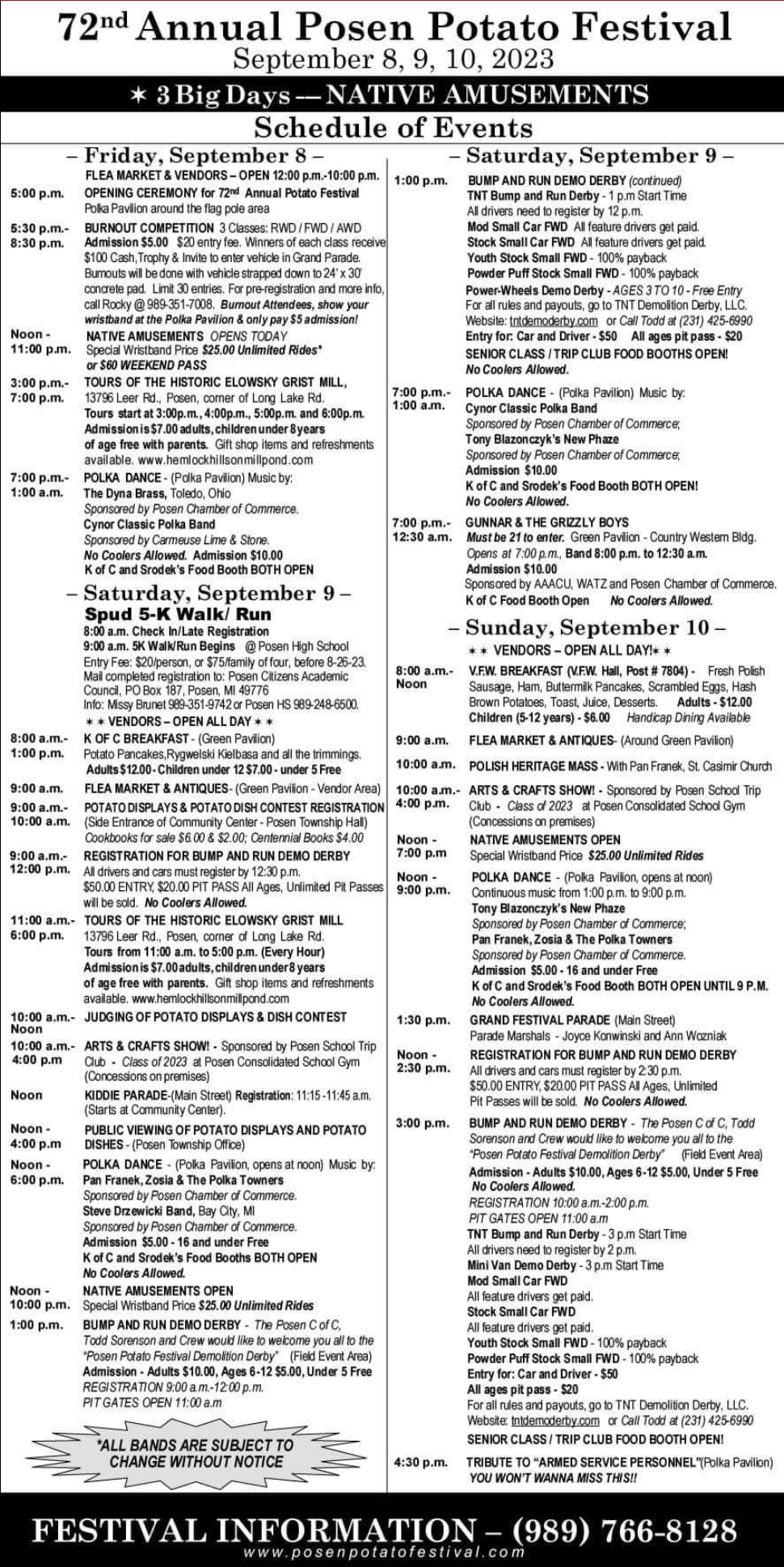 Posen Potato Festival 2024 Dates Tony Aigneis